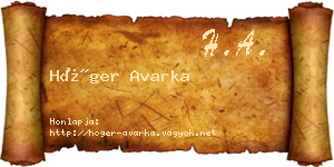 Höger Avarka névjegykártya